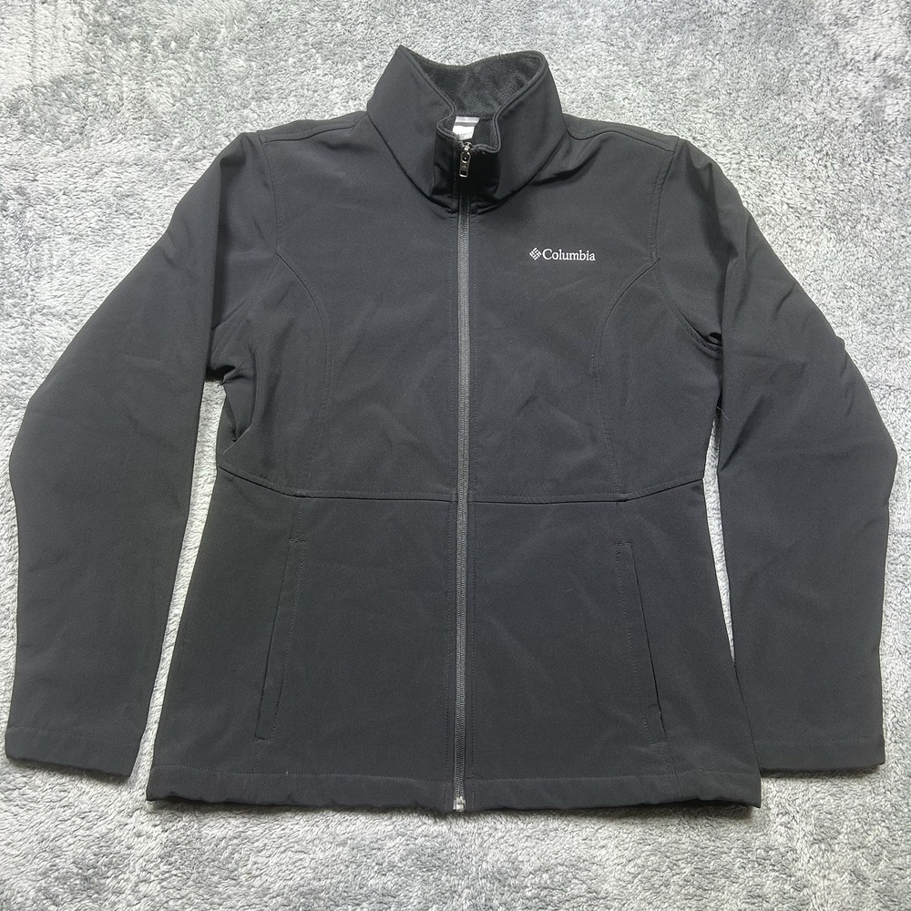 Columbia Mabel Meadow Softshell Jacket Women's M Black Full Zip Pockets